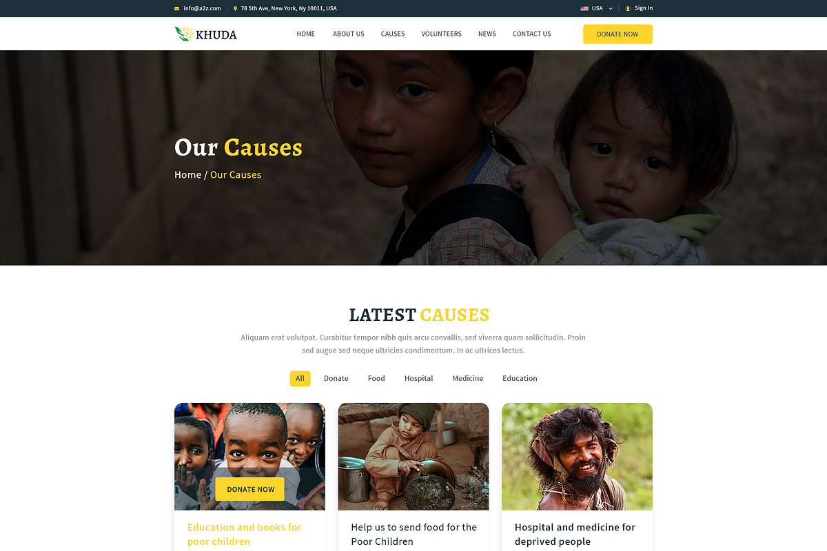 KHUDA Non-Profit PSD Template, a Landing Page Template by Andit themes (Photo 4 of 15)