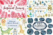 Watercolor Bundle 40 sets clipart., an Animal Illustration by Kira Konoshenko (Thumbnail 6 of 12)