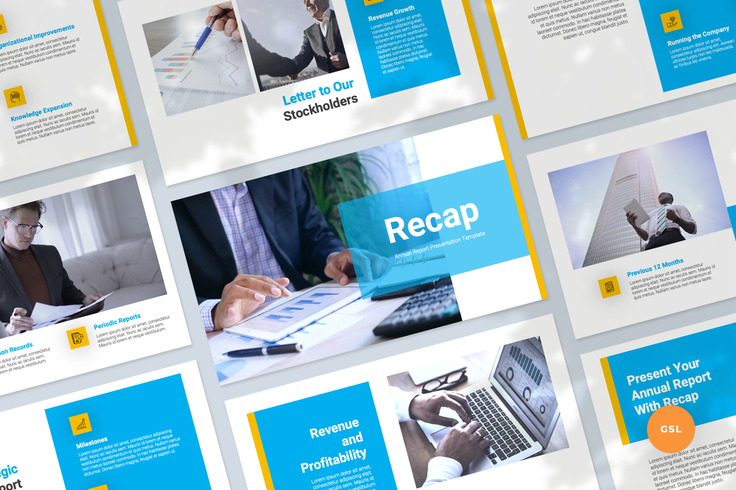 Annual Report Slides Template, a Presentation Template by Flat Icons