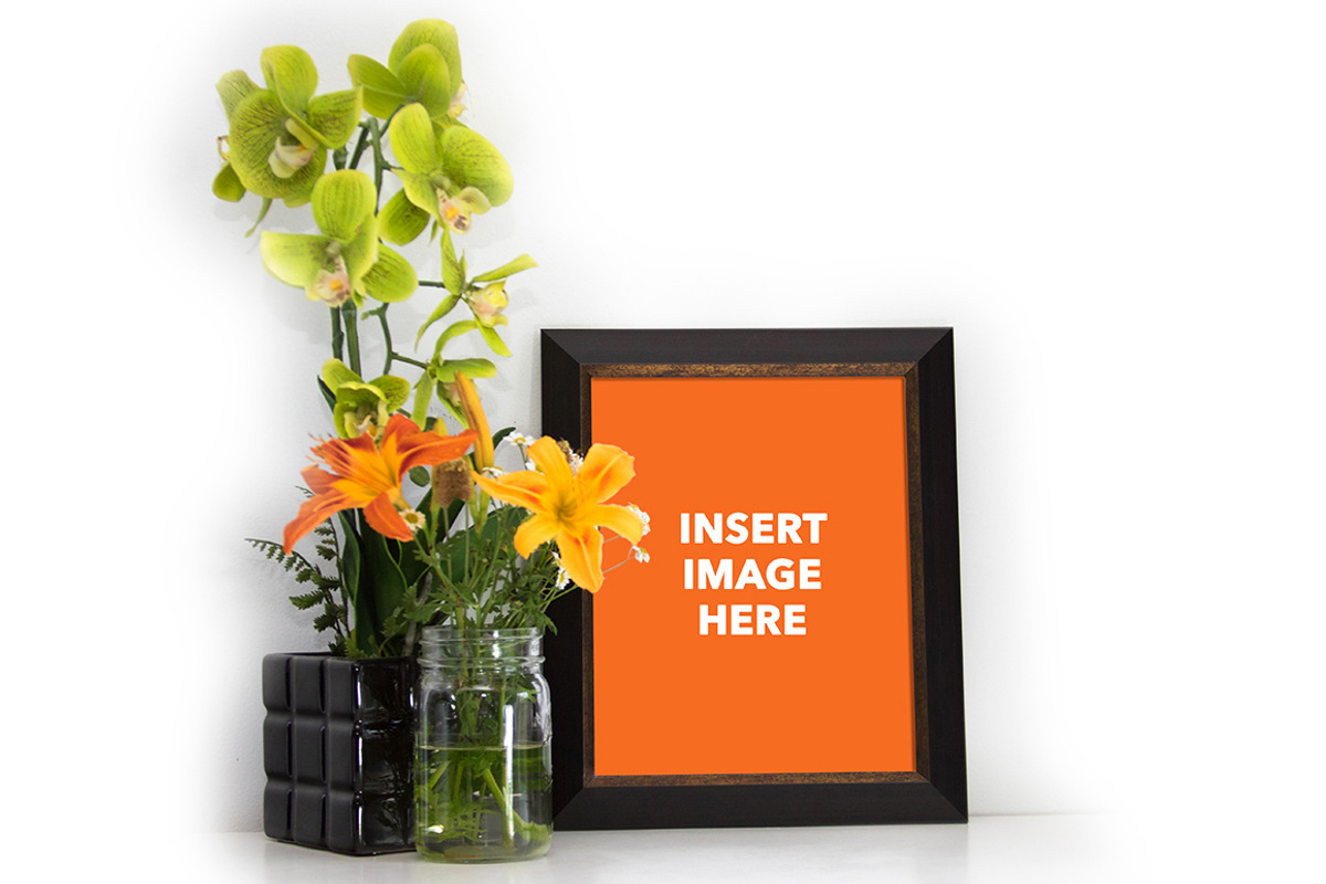 Brown & Gold Frame Mockup, a Print Template by ByGiftyJane (Photo 1 of 4)