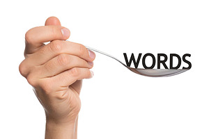 Hand holding a spoon with words word conceptual photo, an Arts & Entertainment Photo by DanFLCreativo