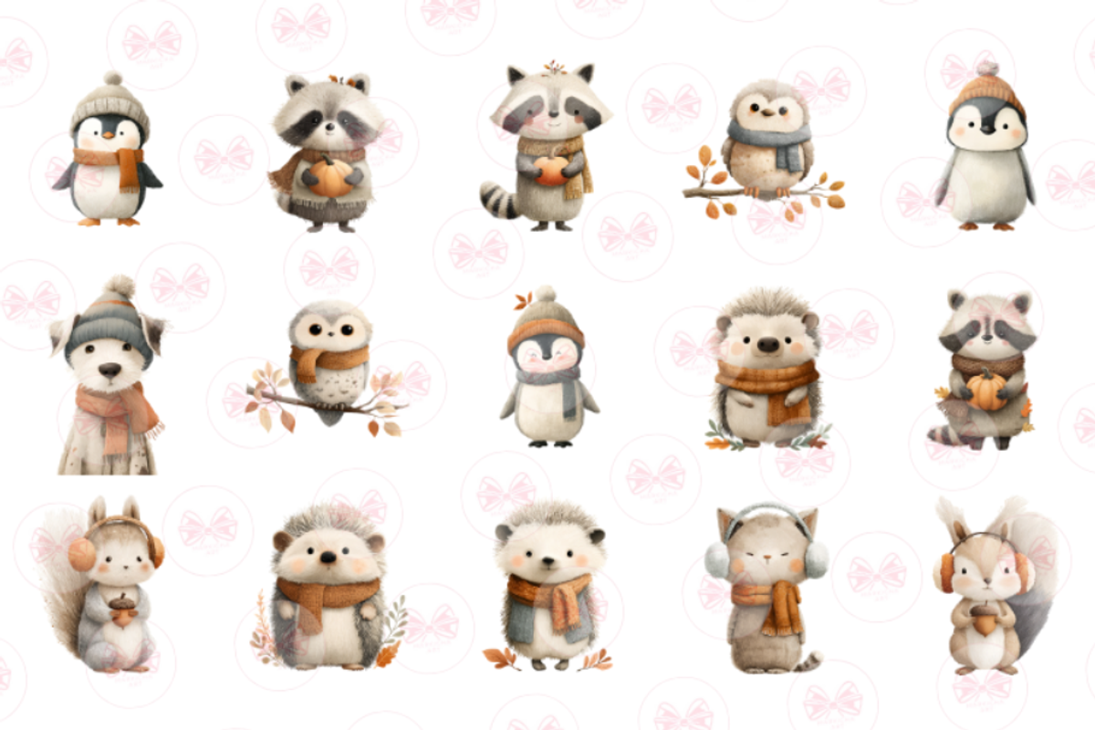 Cute Winter Animals Clipart, an Illustration by Markicha Art (Photo 2 of 5)