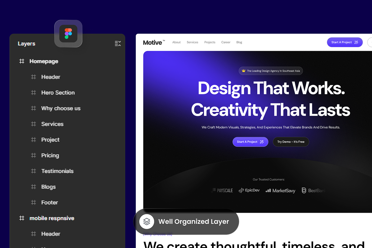 Motive - Design Agency Landing Page preview 2