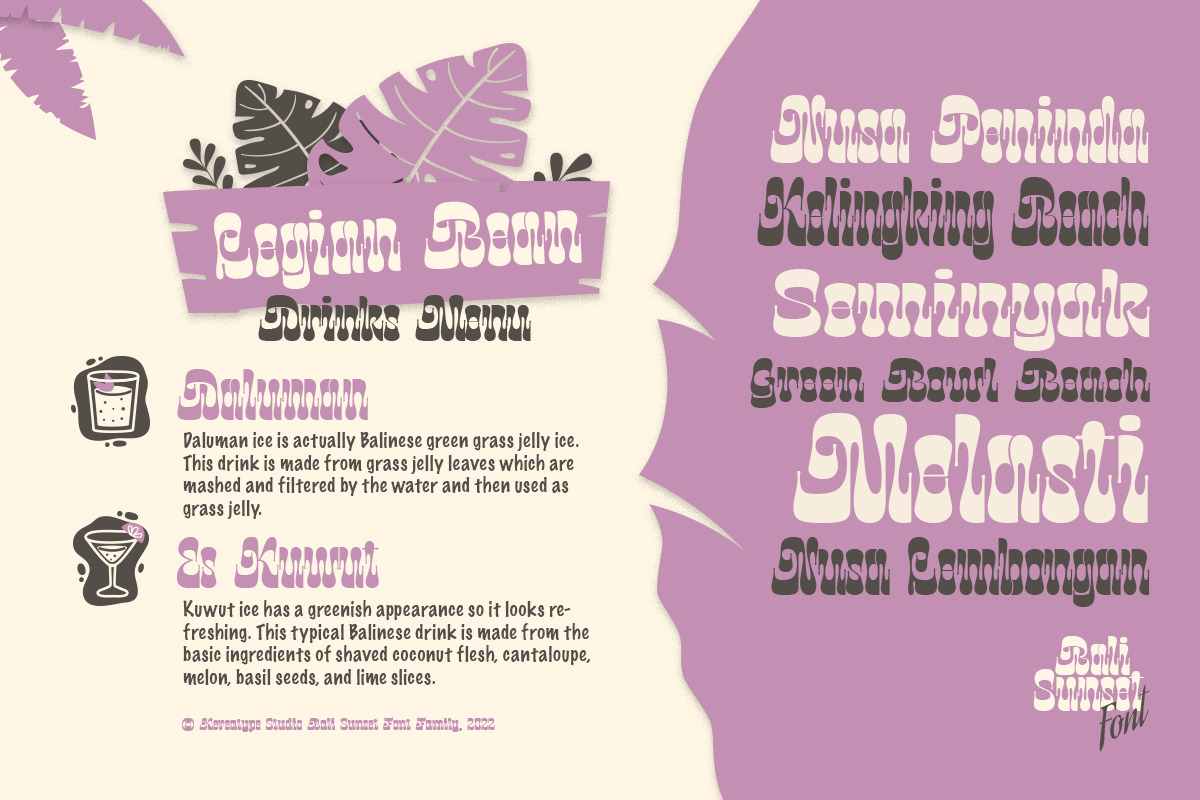 Bali Sunset - Unique Display Font, a Font by Kereatype (Photo 2 of 14)