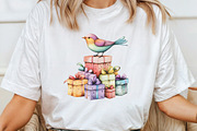 Watercolor Funny Christmas Bird Clip, an Illustration by CraftArtStudio (Thumbnail 4 of 6)