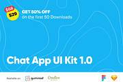 Chat App - Light & Dark Mode, an UI Kit Template by Divanraj (Thumbnail 2 of 5)