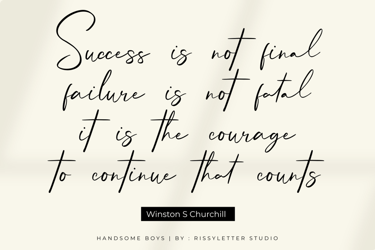 Handsome Boys | Natural Signature, a Handwritten Font by Rissyletter Studio (Photo 2 of 11)