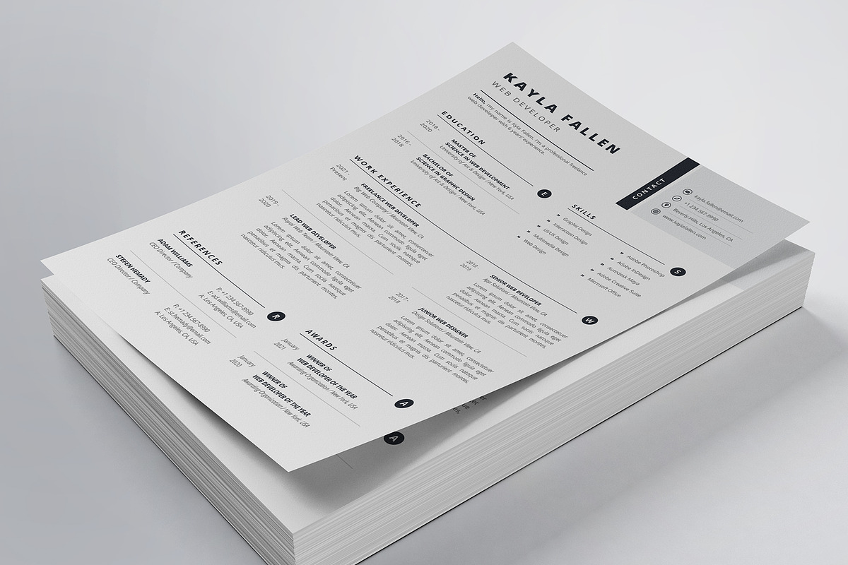 Clean Resume/CV Template, a Resume Template by HueNestify (Photo 1 of 4)