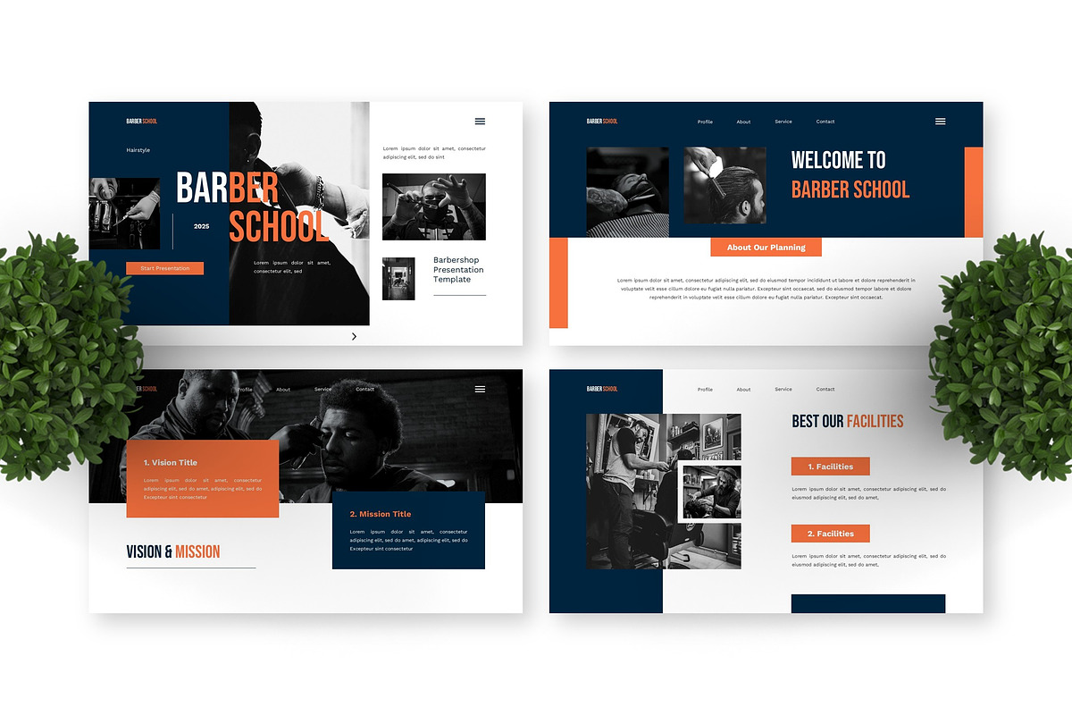 Barber School - Barbershop PPT, a Presentation Template by Deepslide Studio (Photo 2 of 4)