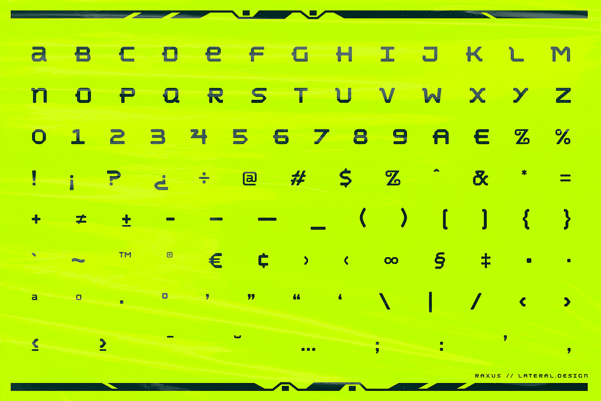 Raxus - Futuristic Font, a Sans Serif Font by Lateral Design (Photo 4 of 11)