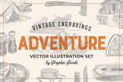 Adventure - Vintage Illustration Set, an Illustration by Graphic Goods (Thumbnail 1 of 11)
