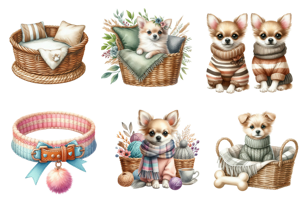Cozy Chihuahua Clipart, an Illustration by CreationArt (Photo 5 of 6)