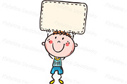 Happy childrens holding blank signs, a Person Illustration by Bubert Art (Thumbnail 10 of 10)
