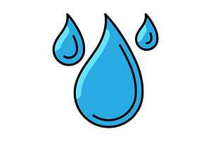 Water drops icon., a Solid Icon by incomible