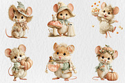 Whimsical Halloween Mouse Clipart, a Seasonal Illustration by Rose Art (Thumbnail 4 of 8)