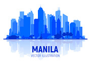 Manila Philippines vector skyline, an Illustration by Sky and glass (Thumbnail 4 of 6)
