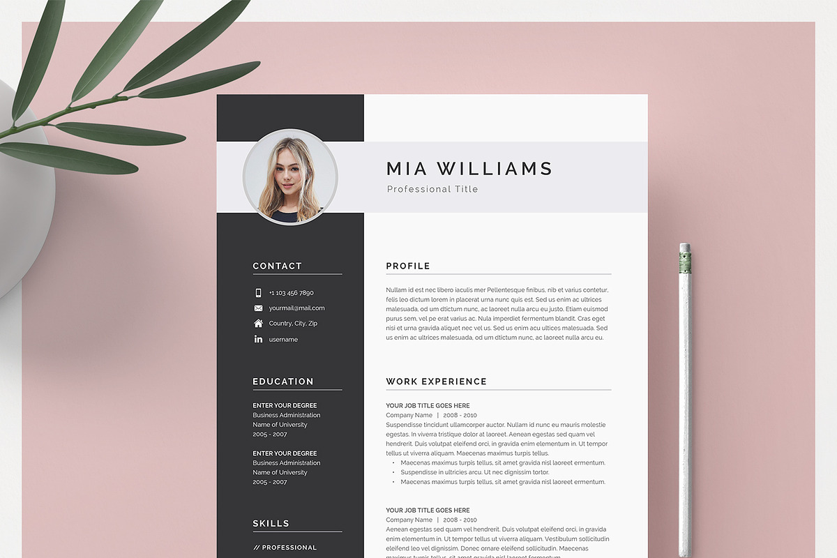 Word Resume & Cover Letter Template, a Resume Template by DemeDesign (Photo 1 of 8)