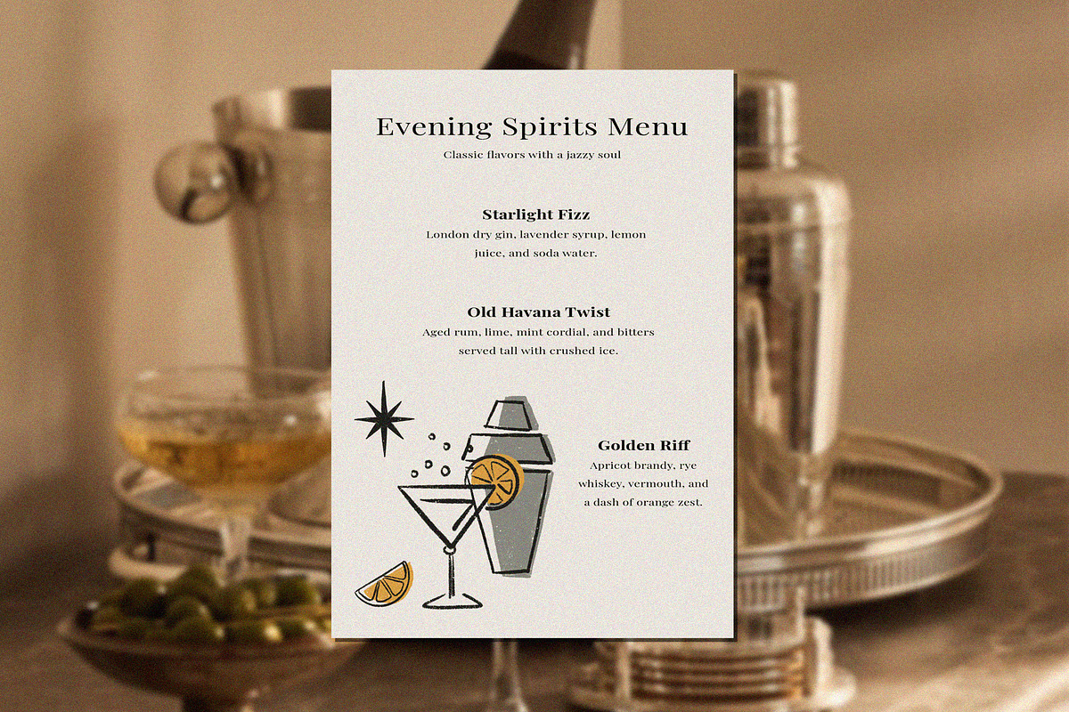 Cocktail & Jazz Hand Drawn Clipart, an Object Illustration by Teresa Art Store (Photo 5 of 8)