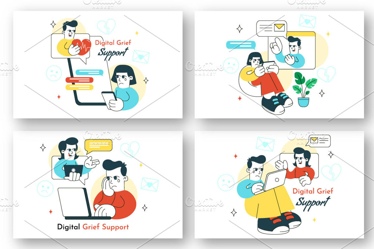 10 Digital Grief Support, a Person Illustration by denayunebgt (Photo 3 of 4)