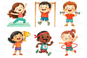 Kids Sports Activities Set, a Sport Illustration by Bubert Art (Thumbnail 1 of 7)