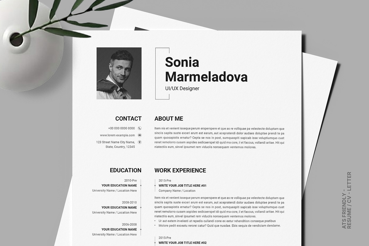 ATS Friendly Resume Templat Indesign, a Resume Template by PixelStudio (Photo 1 of 10)