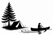 camping and canoe lake vector, an Illustration by Amazin_art (Thumbnail 17 of 17)