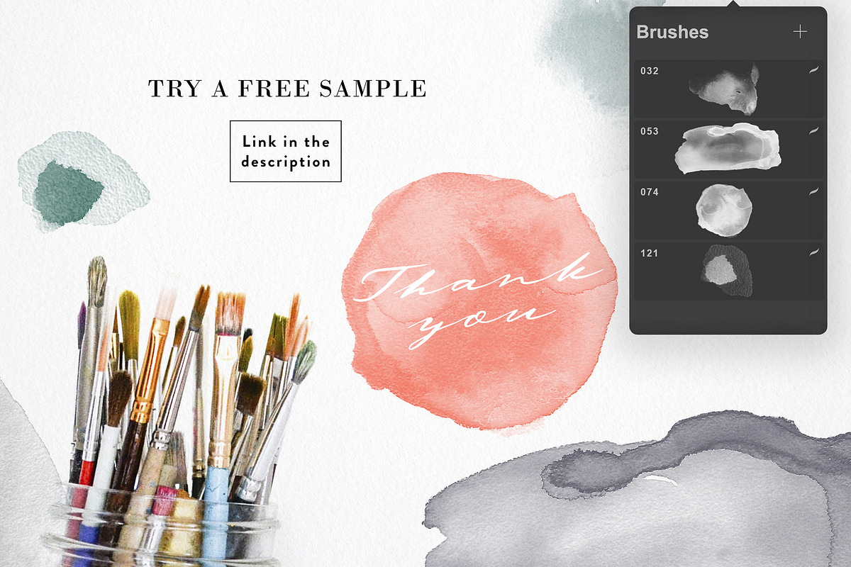Abstract Watercolor Procreate Stamps, a Brush Add-On by Struvictory.art (Photo 7 of 7)