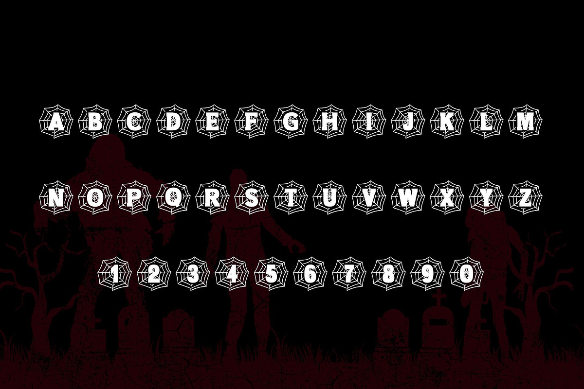Spider Monogram Halloween Font, a Font by vladocar (Photo 5 of 5)