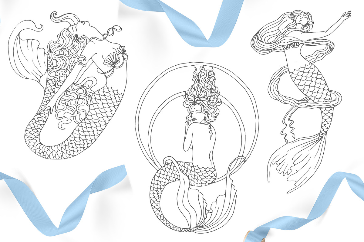 Mermaid Poetry. Lineart & Watercolor, an Illustration by EYWA ART (Photo 4 of 12)