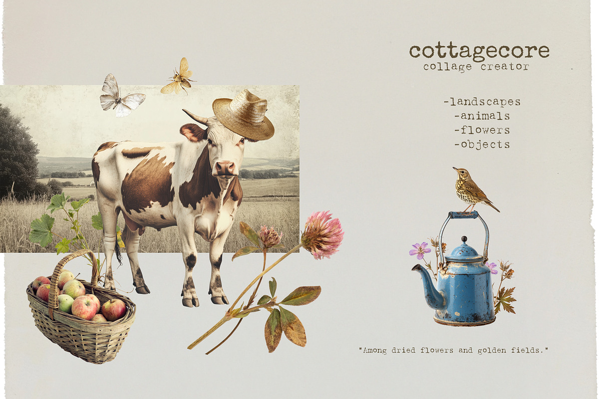 Cottagecore Collage Creator, an Object Graphic by Polli Deeva (Photo 2 of 11)