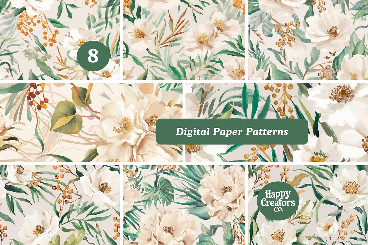 Softly Spoken Digital Paper Pack, a Pattern Graphic by Happy Creators Co. (Photo 5 of 7)