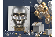 Festive poster mockup with balloons, a Mockup by Radmila (Thumbnail 3 of 4)