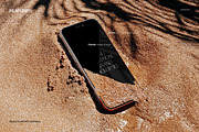 iPhone Smartphone on Sand Mockup Set, an iPhone Mockup by creatsy5 (Thumbnail 3 of 8)