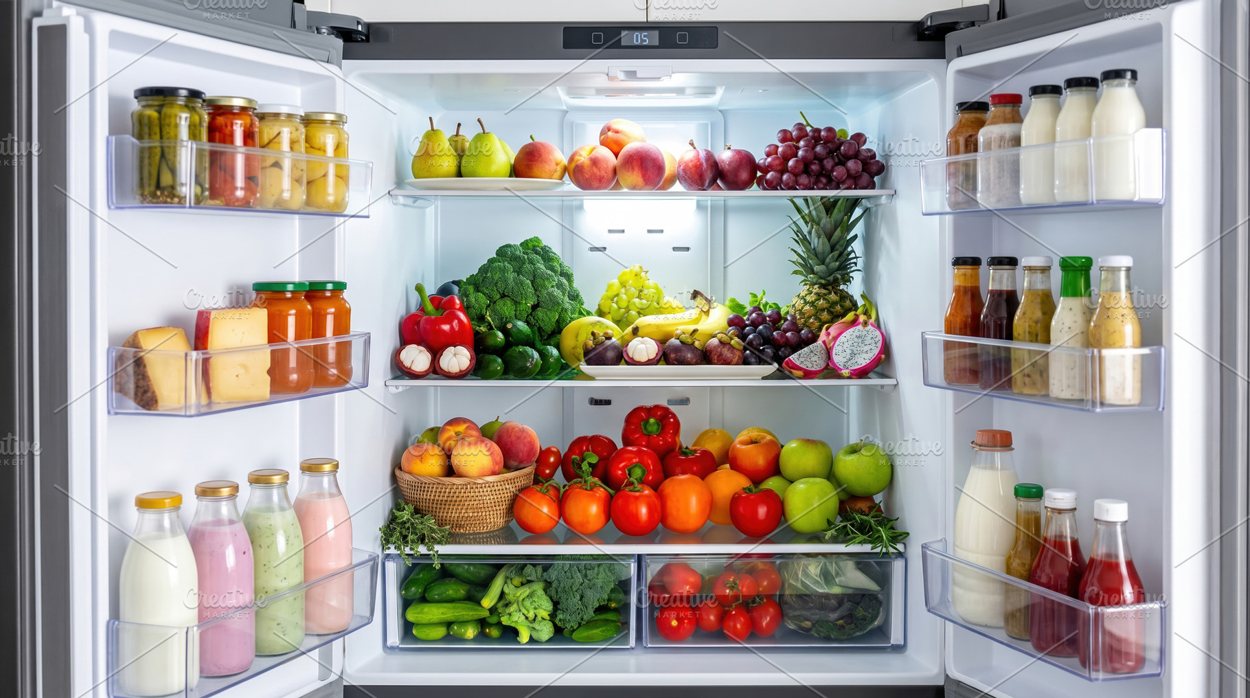 Well Stocked Refrigerator with Fresh Produce, a Food & Drink Photo by Davizro's Market