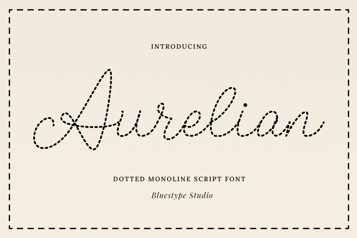 Aurelian - Dotted Script Font, a Script Font by Bluestype Studio (Photo 1 of 6)