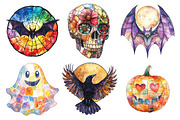 Halloween Stained Glass Clipart, an Illustration by Daily.Designs (Thumbnail 5 of 5)