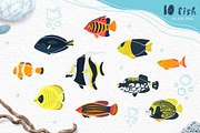 Sea world fish vector clipart, an Animal Illustration by Brandianna (Thumbnail 2 of 8)