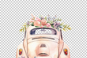 Wedding Car PNG Clipart Bundle, a Decorative Illustration by Digital Dreamscaping (Thumbnail 10 of 10)
