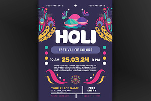 Beautiful Holi flyer template, a Flyer Template by kamalrawat_gd
