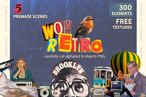Retro Alphabet & Collage KIT FREE