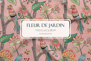 Fleur de Jardin Floral Patterns set, a Pattern Graphic by Elena Dorosh (Thumbnail 1 of 13)
