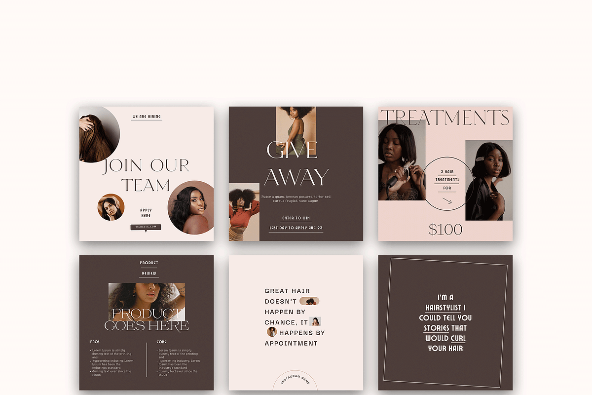 Instagram Salon Template CANVA, a Social Media Template by Kseniia_Design (Photo 10 of 10)