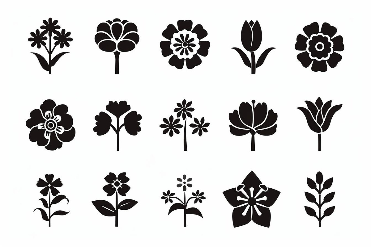 Abstract Floral Silhouette Bundle, an Illustration by Creativeshirt (Photo 4 of 10)