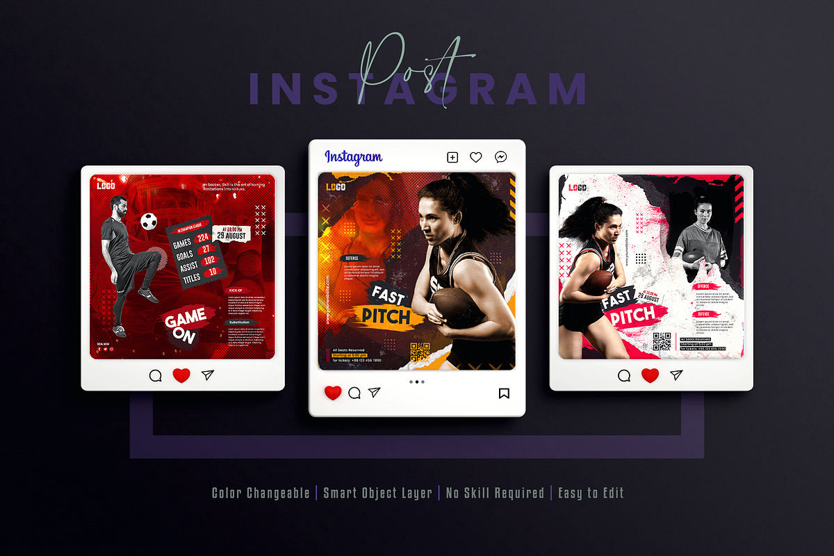 American Football Social Media Post, a Social Media Template by Creative_View (Photo 5 of 8)