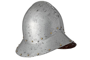 Iron Spanish war helmet isolated