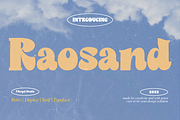 Raosand – Retro Display Serif, a Serif Font by Fikryal Studio (Thumbnail 1 of 17)