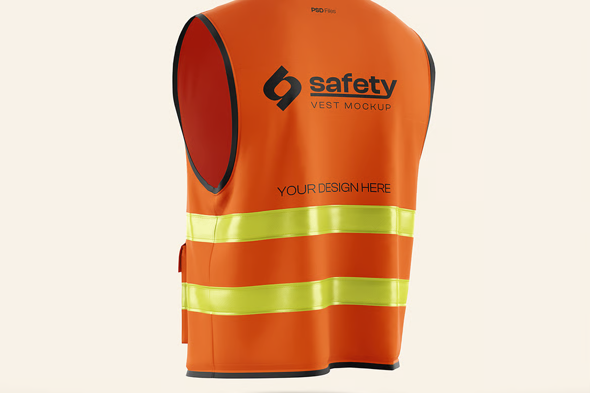 Reflective Safety Vest Mockup, a Shirt Mockup by graphicsauce (Photo 4 of 4)