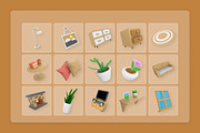 Cozy Living Room 3D Interior Icons, a Work Illustration by twinstd (Thumbnail 6 of 6)