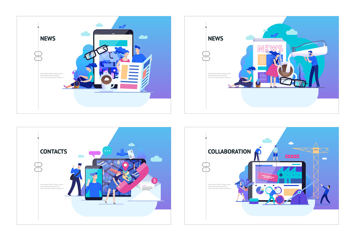 Company website vector Illustrations, a Work Illustration by Grivina's shop (Photo 20 of 25)