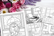 Rainy Day Cozy Coloring Pages Bundle, a Brochure Template by LA Design (Thumbnail 6 of 10)